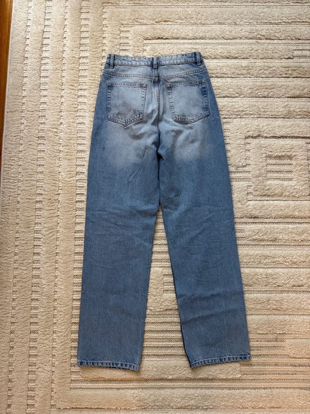 Bershka High Rise Straight Leg Jeans - Light Blue - Picture 2 of 2
